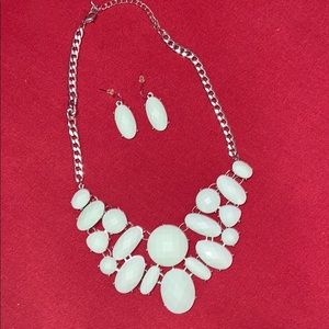 Turquoise statement necklace and earring set